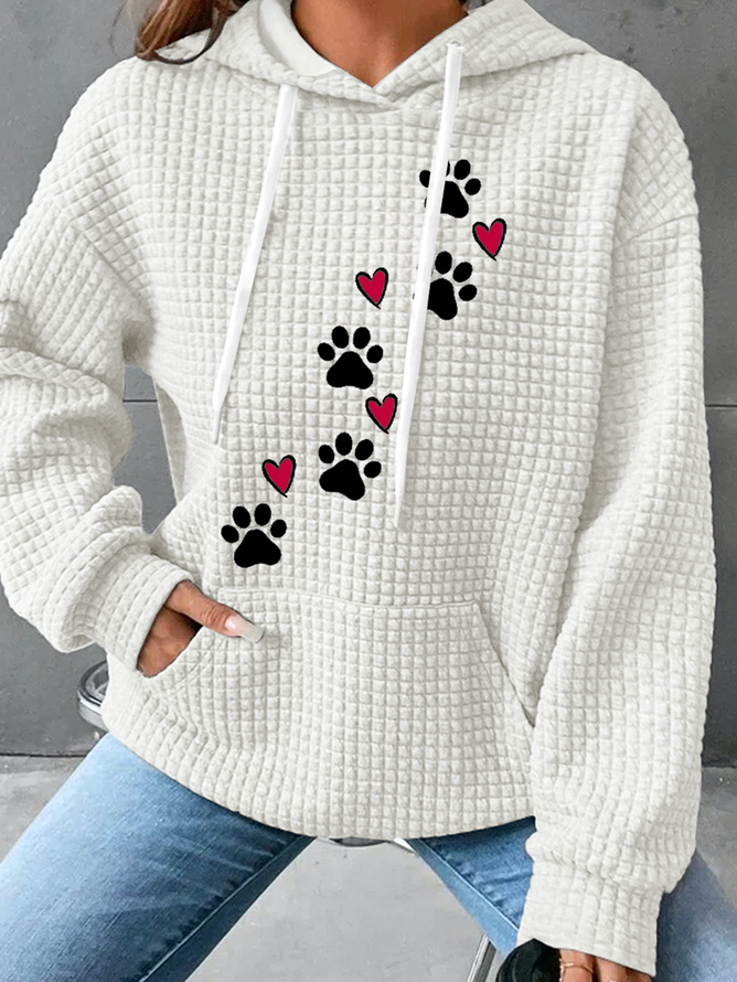 Women Animal Waffle Hoodie