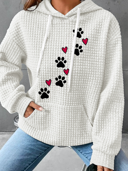 Women Animal Waffle Hoodie