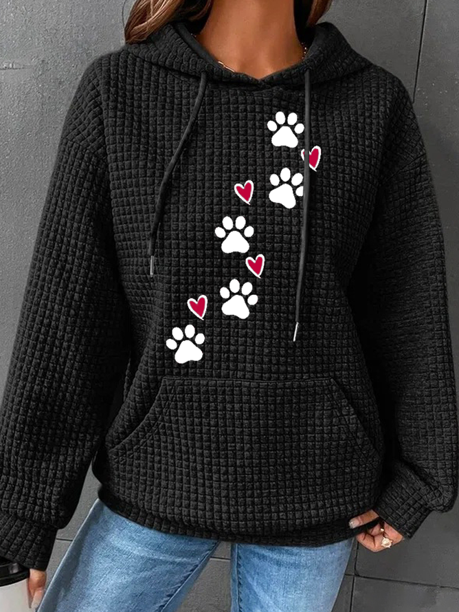 Women Animal Waffle Hoodie