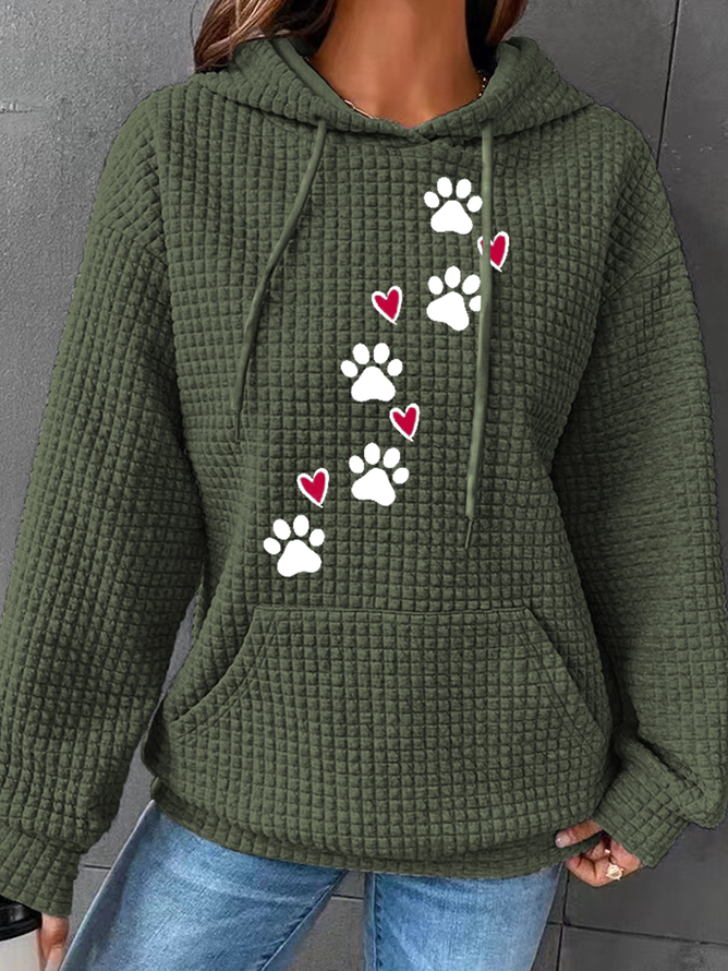 Women Animal Waffle Hoodie