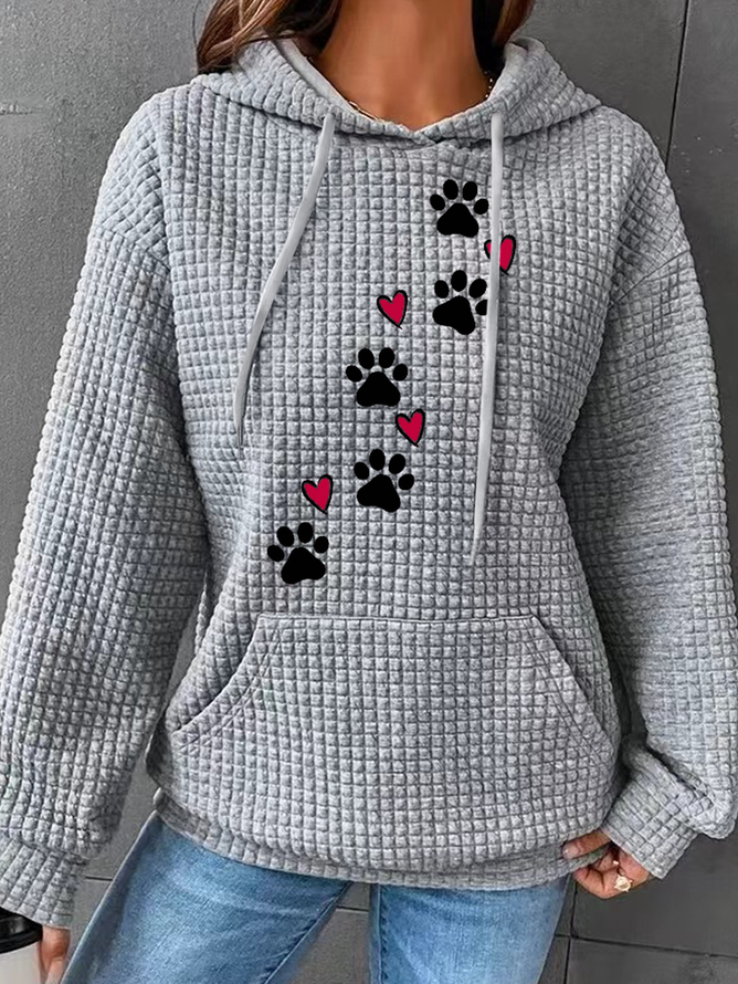 Women Animal Waffle Hoodie