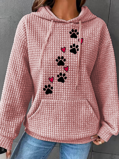 Women Animal Waffle Hoodie