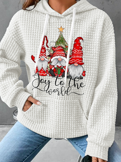 Women Christmas Waffle Hoodie