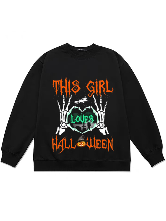 Women's Halloween Print Sweatshirt