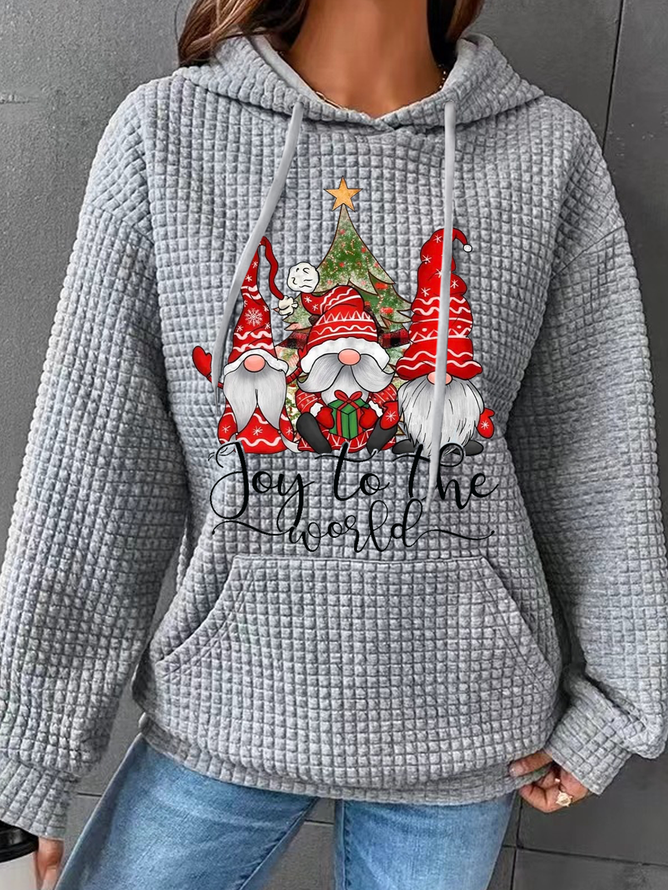 Women Christmas Waffle Hoodie