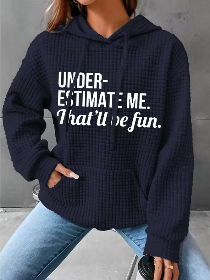 Women Funny Words Waffle Hoodie