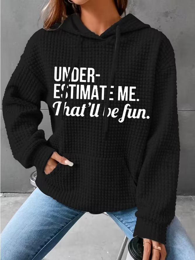 Women Funny Words Waffle Hoodie