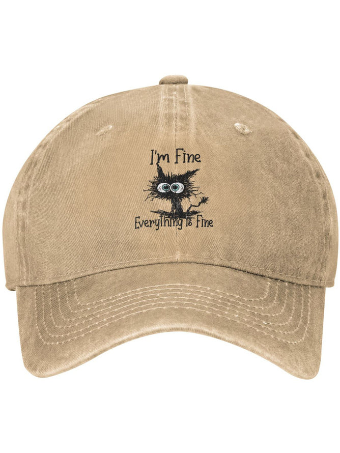 Funny Cat Printed Adjustable Baseball Cap