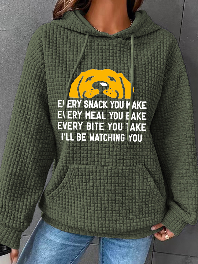 Women Animal Dog Waffle Hoodie