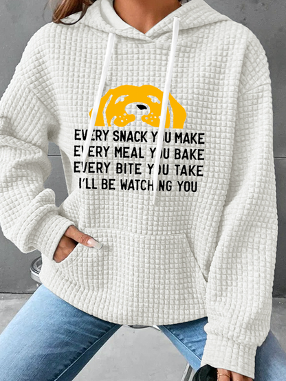 Women Animal Dog Waffle Hoodie