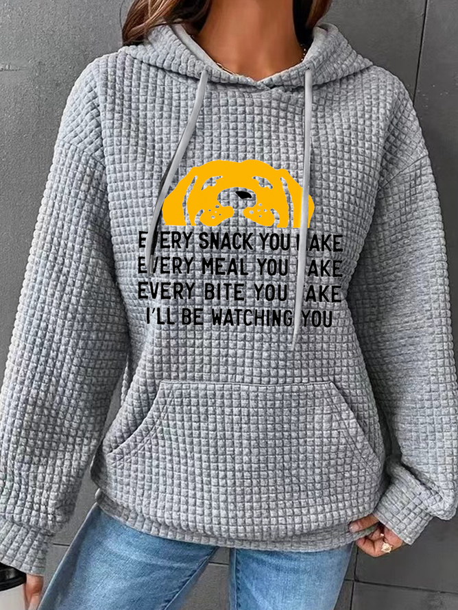 Women Animal Dog Waffle Hoodie