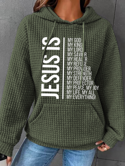 Women Jesus Waffle Hoodie