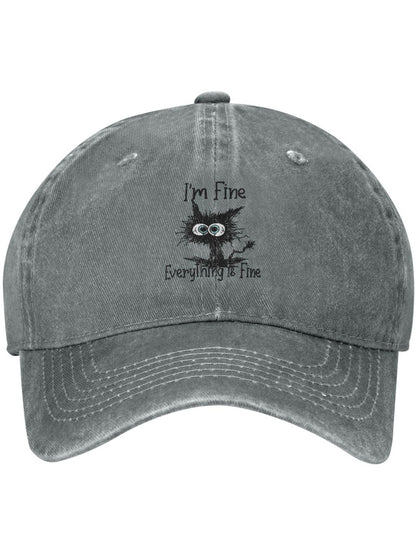 Funny Cat Printed Adjustable Baseball Cap