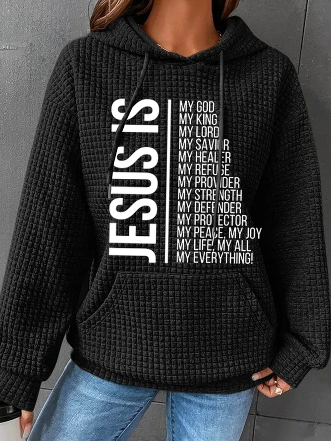 Women Jesus Waffle Hoodie