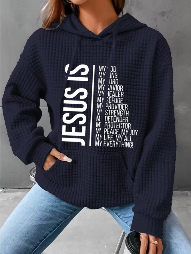 Women Jesus Waffle Hoodie