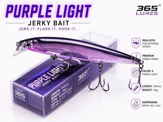 365 Lures Purple Light Jerky Bait